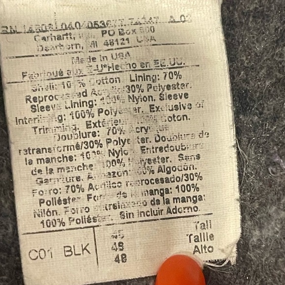 Carhartt Vintage Mens Chore Coat Size 48 Tall Faded Black - Picture 11 of 12